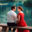 A romantic scenery with a loving couple